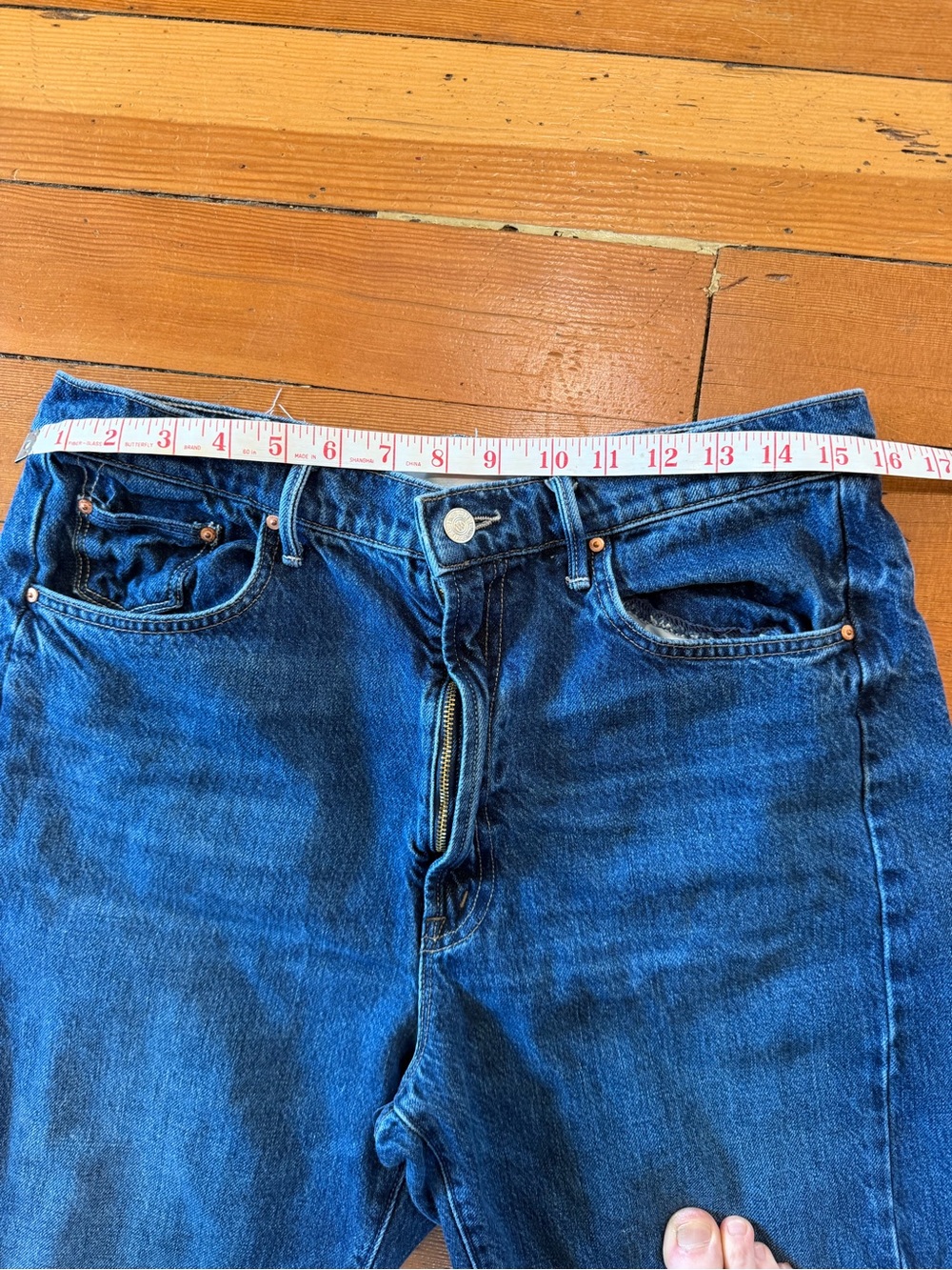 MOTHER Wide-Leg Dark Blue Jeans - Picture 11 of 15